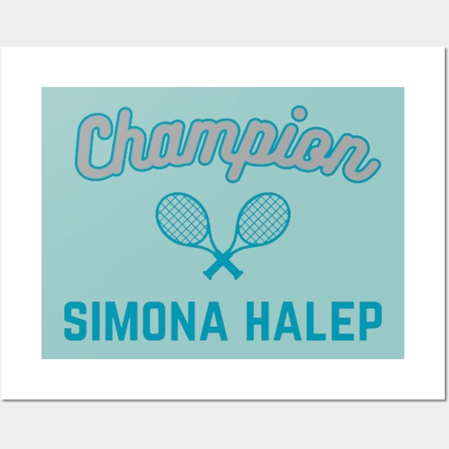 Simona Halep Champion Wall Art by Alexander S.